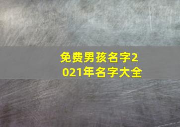 免费男孩名字2021年名字大全