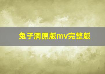 兔子洞原版mv完整版