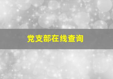 党支部在线查询