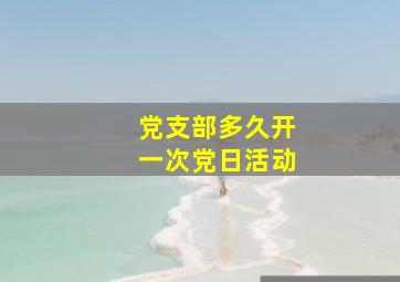 党支部多久开一次党日活动