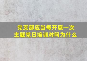 党支部应当每开展一次主题党日培训对吗为什么