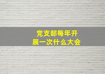 党支部每年开展一次什么大会