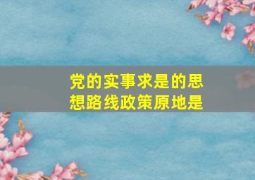 党的实事求是的思想路线政策原地是