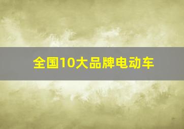 全国10大品牌电动车