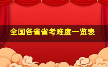 全国各省省考难度一览表