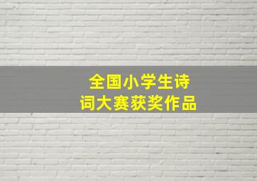 全国小学生诗词大赛获奖作品