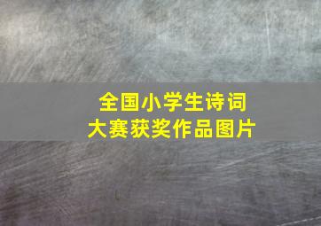 全国小学生诗词大赛获奖作品图片