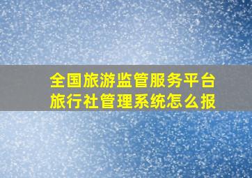 全国旅游监管服务平台旅行社管理系统怎么报