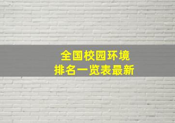 全国校园环境排名一览表最新