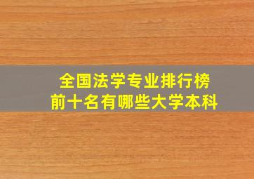 全国法学专业排行榜前十名有哪些大学本科