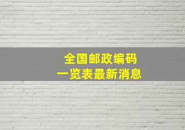 全国邮政编码一览表最新消息