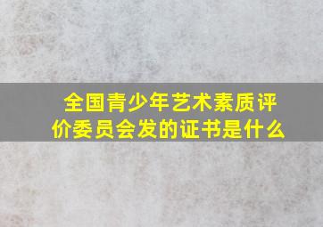 全国青少年艺术素质评价委员会发的证书是什么