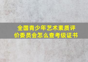 全国青少年艺术素质评价委员会怎么查考级证书