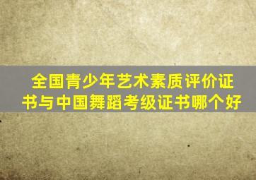 全国青少年艺术素质评价证书与中国舞蹈考级证书哪个好