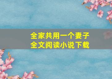 全家共用一个妻子全文阅读小说下载