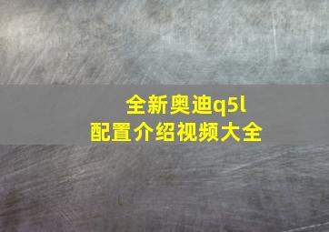 全新奥迪q5l配置介绍视频大全