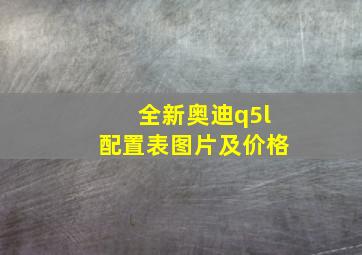 全新奥迪q5l配置表图片及价格