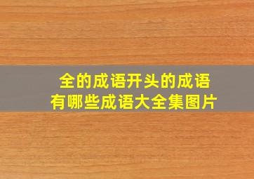 全的成语开头的成语有哪些成语大全集图片