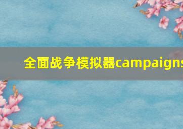 全面战争模拟器campaigns