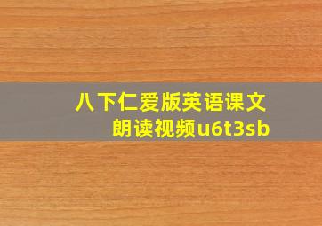 八下仁爱版英语课文朗读视频u6t3sb