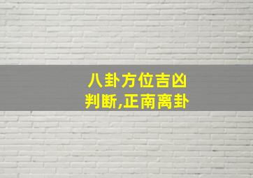 八卦方位吉凶判断,正南离卦