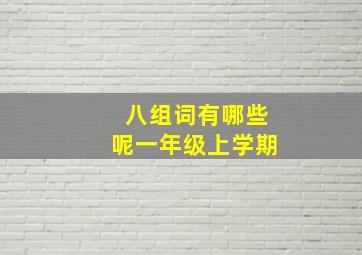 八组词有哪些呢一年级上学期