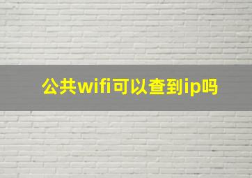 公共wifi可以查到ip吗