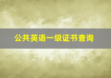 公共英语一级证书查询