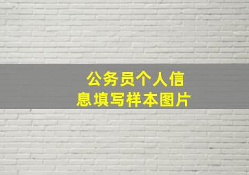 公务员个人信息填写样本图片