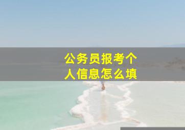 公务员报考个人信息怎么填