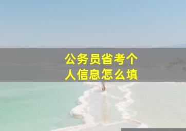 公务员省考个人信息怎么填