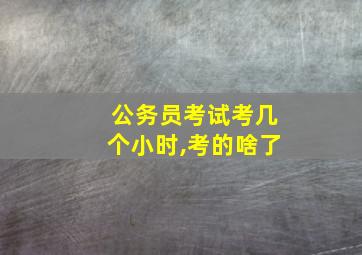 公务员考试考几个小时,考的啥了