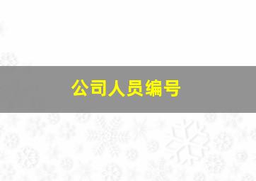 公司人员编号