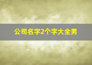 公司名字2个字大全男