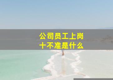 公司员工上岗十不准是什么