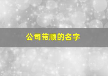 公司带顺的名字