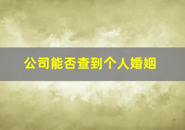 公司能否查到个人婚姻