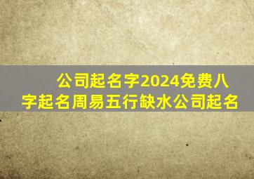 公司起名字2024免费八字起名周易五行缺水公司起名