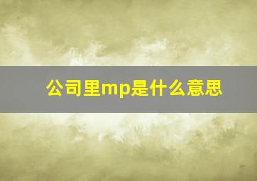 公司里mp是什么意思