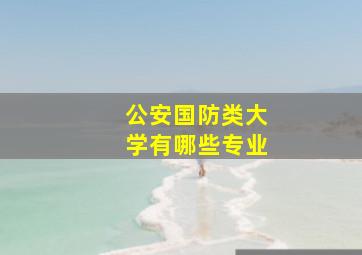 公安国防类大学有哪些专业