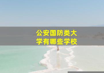 公安国防类大学有哪些学校