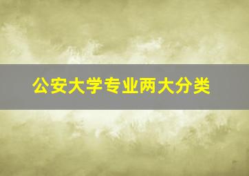 公安大学专业两大分类