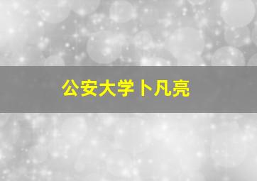 公安大学卜凡亮