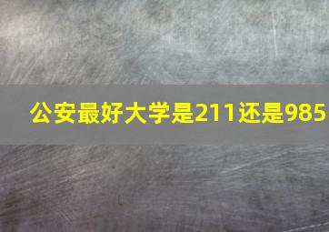 公安最好大学是211还是985