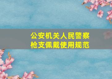 公安机关人民警察枪支佩戴使用规范