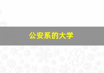 公安系的大学