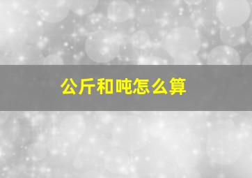 公斤和吨怎么算