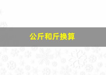 公斤和斤换算