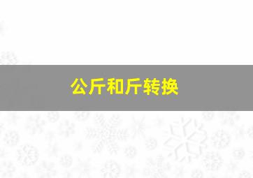 公斤和斤转换