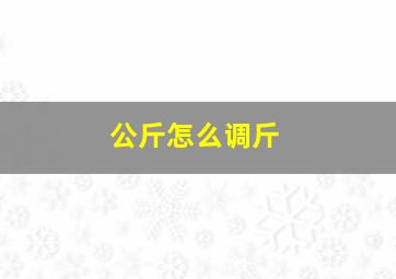 公斤怎么调斤